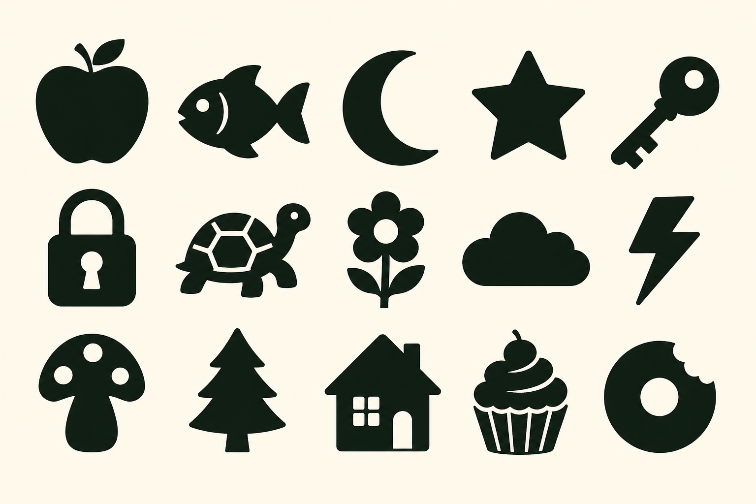 Approved silhouette concepts used during snake puzzle development