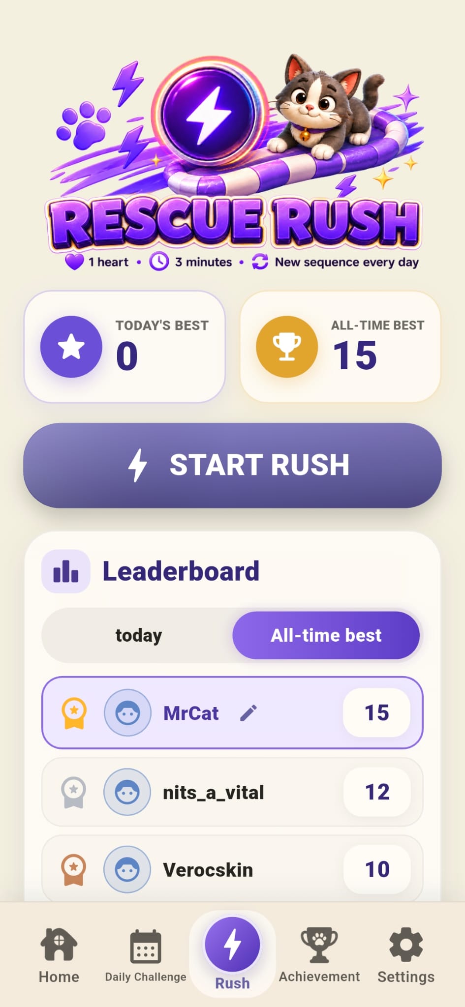 Rescue Rush in a real game screenshot